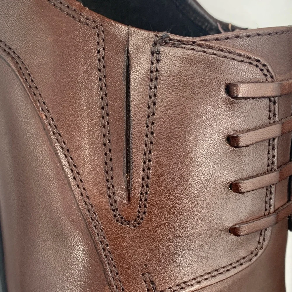 VINTAGE FOUNDRY Co. Men's No Lace Brown Oxford Shoes Size 11